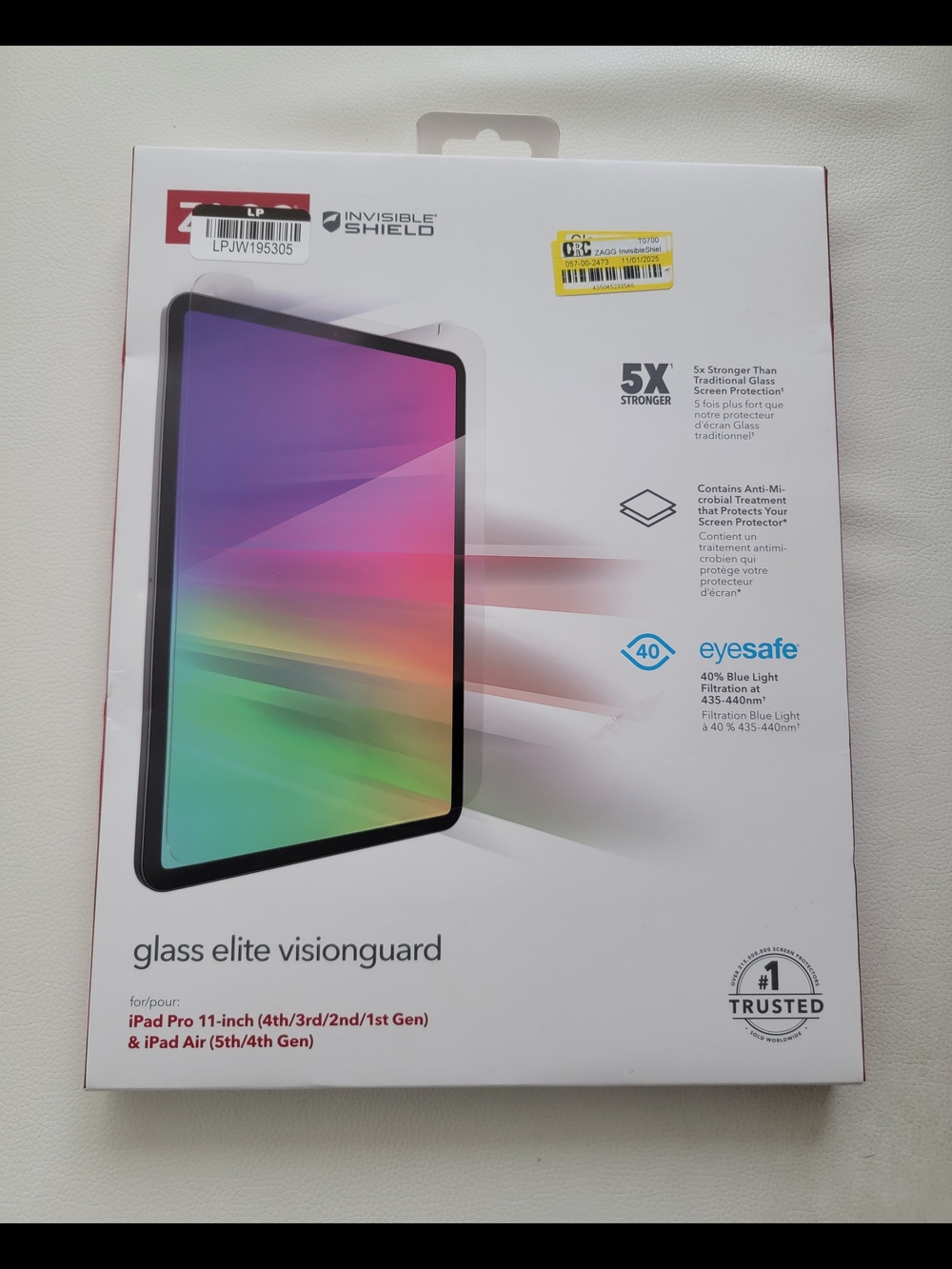 ZAGG Glass Elite VisionGuard Screen Protector for iPad 11" & Ipad Air